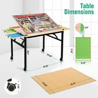 Table de puzzle de 1500 pièces avec pieds réglables, table de puzzle portable en bois à 3 angles inclinables avec 4 tiroirs et couvercle