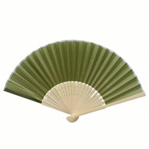 Abanico de mano plegable de bambú ecológico con diseño de hueso hueco y seda, personalizado, multicolor, tallado, para bodas, invitados, promoción y deportes - Product Image 2