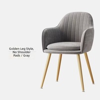 Chaises de salle à manger en velours de style scandinave tendance avec pieds en métal - Fauteuils décontractés, chaises de coiffeuse et de manucure