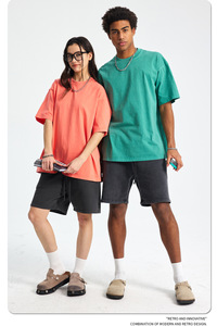 T-shirt délavé à l'acide pour hommes, personnalisable avec logo, 250 g/m², haute qualité, coupe oversize à épaules tombantes, taille US, style vintage - Product Image 5