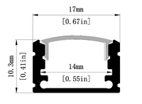 Profilé en aluminium LED, canal d'extrusion 17 mm * 10 mm, profilé en aluminium LED pour bande lumineuse LED