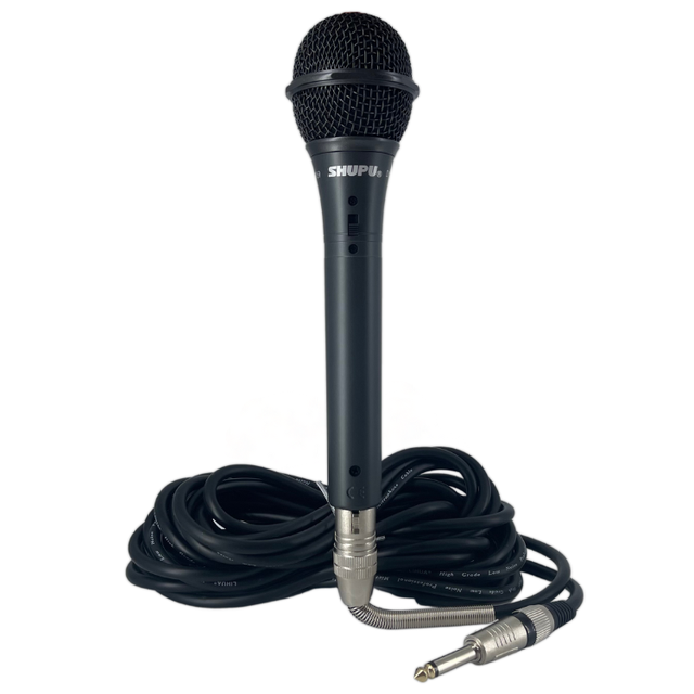 SHUPU Professional High Quality Cardioid Dynamic Wired Handheld Portable Vocal Karaoke Microphone Black SM-959 XLR Metal