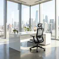 Fauteuil ergonomique au design moderne, dossier réglable en hauteur, rembourré, confortable, en maille, pour la maison, le bureau, l'hôpital, l'hôtel