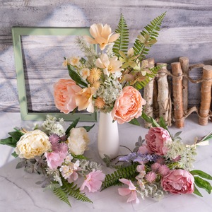 Arreglo de Flores de Peonía Artificial CallaFloral, Tela Tejida de Plástico, Decoración para el Hogar y Bodas CF01333 - Product Image 1