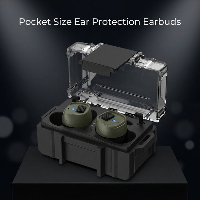 Customized Brand Hot Sale Pocket Size 5.4 NRR 26dB Electronic Bluetooth 5.4 Hearing Protection Earbuds for Shooting Hunting