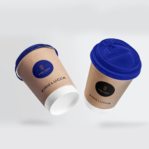 2025 Ripple Double Wall Paper Cups Hot Drink Disposable Coffee Paper Cups With Lids Custom Biodegradable Craft Paper Cups
