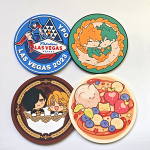 Customizable Logo Soft PVC Cup Drink Bar Coaster Personalized Cartoon Design Rubber Coasters Mats & Pads