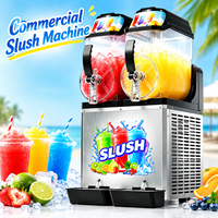 Distributeur de boissons glacées à 3 bacs, machine à slush commerciale multi-saveurs pour cinéma, supérette, cybercafé, bar