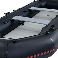 Bateau de pêche gonflable en PVC noir Hailebao, moteur 4HP, capacité 5 personnes, garantie 1 an, pour la dérive, le ski nautique, le surf, les lacs