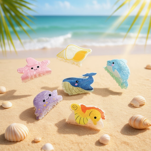 Clip per capelli a forma di artiglio di animale marino da 8 cm, accessori per capelli per bambini e donne - Product Image 3