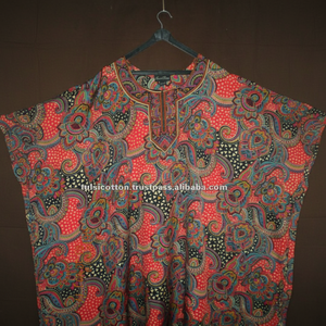 Jaipur ชุดนอนสตรีผ้าฝ้ายพิมพ์ลาย, ชุดนอนยาวระบายอากาศได้ดีสำหรับผู้ใหญ่ชุดไซส์ใหญ่พิเศษ - Product Image 1