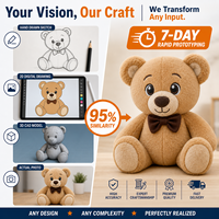Ours en peluche personnalisé avec yeux brodés, licorne de Noël, animal en peluche de football, OEM ODM, directement de l'usine, haute qualité
