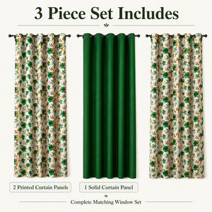 <span class=keywords><strong>Tende</strong></span> Oscuranti All'Ingrosso con Stampa Floreale e Occhielli, Drappeggi per Camera da Letto e <span class=keywords><strong>Soggiorno</strong></span>, Tenda Moderna Bicolore Patchwork con Occhielli - Product Image 6