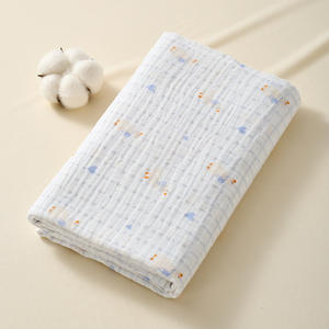 Tissu en coton mousseline <span class=keywords><strong>double</strong></span> <span class=keywords><strong>gaze</strong></span> peignée biologique HAPPEAK, respirant, imprimé cœurs, pour couverture de bébé et entoilage - Product Image 3