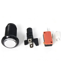 Kit Arcade Bouton Poussoir LED 33mm 12V avec Capuchon Transparent et Micro-interrupteur pour PC PS Carte Zéro Délai Pièces de Remplacement DIY