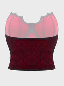 Canotta Sexy da <span class=keywords><strong>Donna</strong></span> con Motivo a Ragnatela, Stile Gotico Retrò, Design Scheletro Senza Schienale, Elasticità Media, Vestibilità Slim, Senza Maniche, Traspirante in Pizzo - Product Image 2