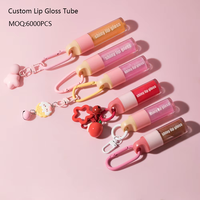Vente en gros de gloss repulpant crémeux hydratant 8ml, personnalisable, avec porte-clés, marque privée, teinte à lèvres Juciy, teinte à lèvres brillante avec protection solaire