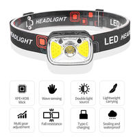 Lampe frontale LED à détecteur de mouvement COB rechargeable par USB, sans fil, super lumineuse 1000 lumens, rotative, pour situations d'urgence