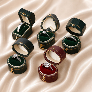 Luxury Velvet <strong>Ring</strong> <strong>Box</strong> for Proposal and <strong>Engagement</strong> Jewelry Gift Packaging - Product Image 5