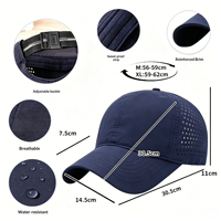 Casquette de baseball respirante pour adulte à 6 panneaux, avec broderie de logo personnalisé, idéale pour le sport quotidien