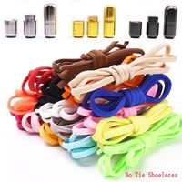 Lacets élastiques sans nœuds en polyester avec embout métallique, design plat et pratique, multicolores pour baskets et logo personnalisé