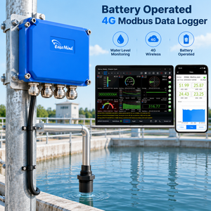 Enregistreur de données Modbus sans fil 4G fonctionnant sur batterie, moniteur de niveau d'eau étanche IP67 et surveillance en temps réel du niveau d'eau - Product Image 1