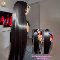 Perruque en cheveux humains vierges Remy vietnamiens bruts 15A, densité 210%, ultra-lisse, sans colle, HD transparente, pour la vente en gros
