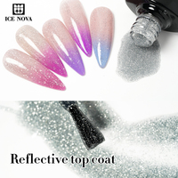 ICE NOVA couche de finition disco réfléchissante 30 jours de gel longue durée pour ongles sans essuyer brillant pour salon de manucure professionnel