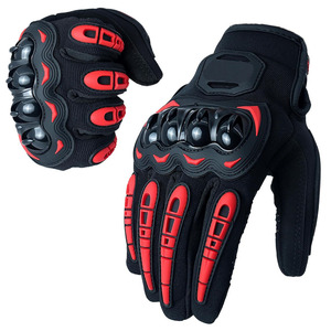 Gants de moto en cuir de vachette véritable pour homme et femme, gants de course tout-terrain à doigts entiers, gants personnalisés pour motards - Product Image 1