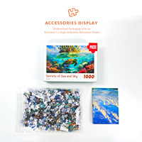 Puzzle personnalisé 1000 pièces Mini Carte Grise Secrets de la Mer et du Ciel, à emboîtement haute précision, vernis brillant, format poster 1:1, épais, sans bavures, encre écologique