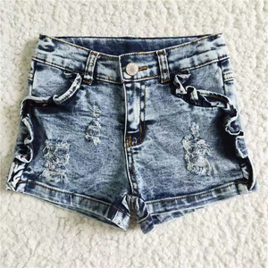 Shorts de Mezclilla para Niñas de 3 a 16 Años, Pantalones Cortos de Verano con Cintura Ajustable y Bolsillos, Venta al Por Mayor - Product Image 6