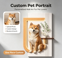 Art mural personnalisé sur mesure pour animaux de compagnie, portrait 3D en grès gaufré, photo de chien ou de chat, décoration pour salon, couloir, entrée, maison