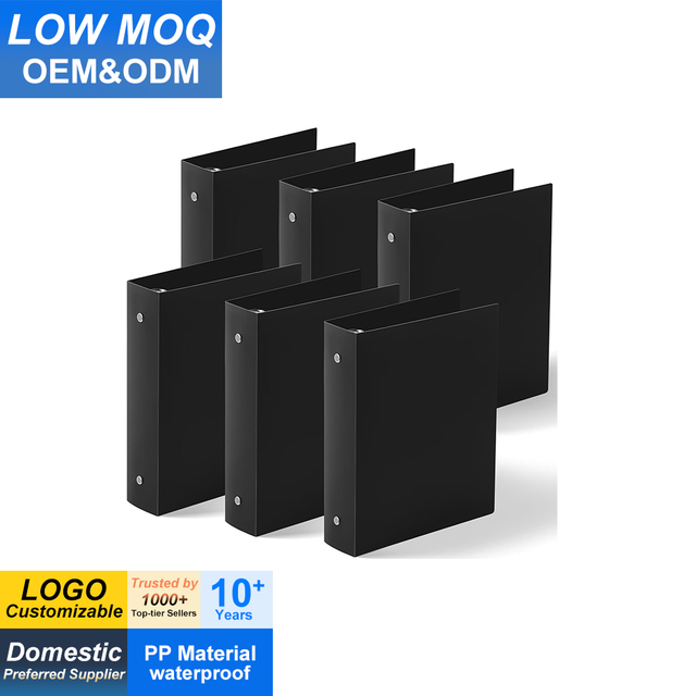 2 Inch Mini 3 Ring Binders Plastic Flexible Three Round Rings Small Black A5 Binders Bulk for School Office Use