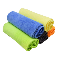 Serviette en microfibre à séchage rapide, vente en gros, 40*40cm, 350gsm, lavable en machine, 5 couleurs : gris/bleu/jaune/orange/vert