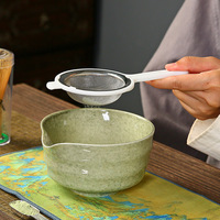 Ensemble de bol à matcha en porcelaine de style américain avec logo personnalisé, 500 ml, fouet en bambou biologique, outils à thé en céramique écologiques et durables, boîte cadeau