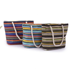 Nhà Máy Bán Buôn Thân Thiện Với Môi Bông Vải Có Thể Gập Lại Bãi Biển Tote Túi Hot Bán Xách Tay Hai Tay Cầm Dây Kéo Phong Cách Giản Dị - Product Image 2