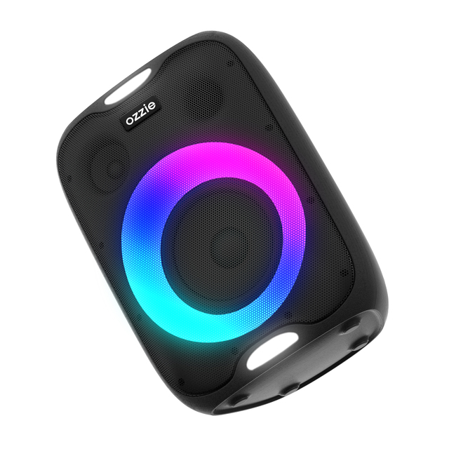 P5S Hi-Fi Smart Wireless Portable Speaker with RGB LED Lighting & Echo 360 Surround Bass for Outdoor Parties & Clock Display