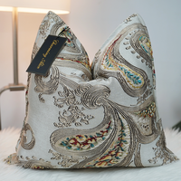 Housse de coussin décorative personnalisable de luxe en jacquard argenté, doré et noir pour la maison, les fournisseurs, les canapés et les hôtels