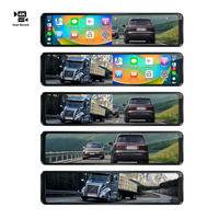11.26 "Miroir Portable Sans Fil Carplay Androidauto 4K Multi-UI ADAS GPS Navigation Double Enregistrement DVR Moniteur Dispositif