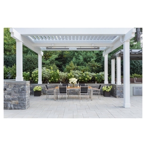 Pergola rustique en bois <span class=keywords><strong>de</strong></span> cèdre avec toit en chaume et bases <span class=keywords><strong>de</strong></span> colonnes en pierre pour jardin traditionnel et pergola <span class=keywords><strong>de</strong></span> vignoble - Product Image 1