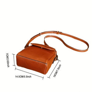 Bolso Bandolera Vintage al por Mayor para Mujer, Pequeño Bolso de Hombro y de Mano de Cuero Genuino - Product Image 6