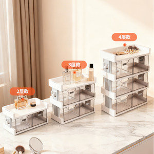 Cosmetic Storage <b>Box</b> Drawer Style Desktop Organizer With Transparent Compartments For <b>Makeup</b> Skincare Products - Product Image 5