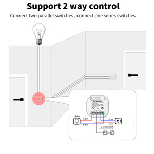 Interruptor Inalámbrico Inteligente Autoalimentado LEDEAST QX302 Tuya, 2 Canales, Resistente al Agua, WiFi y RF433, Sin Necesidad de Cableado - Product Image 3