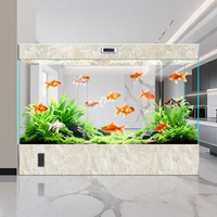 Aquarium intelligent à filtration supérieure et générateur d'oxygène pour poissons rouges et poissons d'eau douce, grand modèle autoportant pour salon et bureau