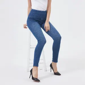 Quần legging denim co giãn 4 đường cạp cao siêu mềm cho nữ quần jean giản dị dáng ôm vừa vặn