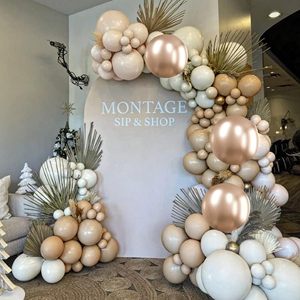 60 paquets de ballons bohèmes beiges doublement garnis de 12 pouces avec des ballons métalliques chromés champagne nude crème neutres pour fête prénuptiale - Product Image 6