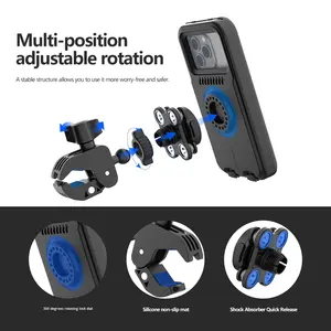 แผงหน้าปัดจักรยานไฟฟ้ากันฝนกันน้ำที่วางโทรศั<span class=keywords><strong>พ</strong></span>ท์มือถือแบบคงที่<span class=keywords><strong>พ</strong></span>ัดลมปรับความสูงได้คูลเลอร์ระบบติดตามอัจฉริยะ - Product Image 3