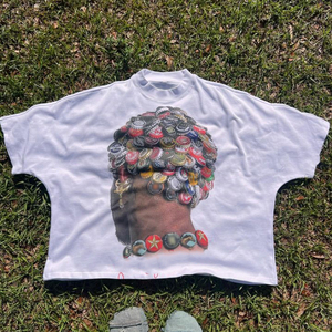 Streetwear Custom Dtg Printed <strong>White</strong> 180gsm 240gsm Cropped Boxy Tees Tshirt Raglan Graphic t <strong>Shirt</strong> for Men - Product Image 2
