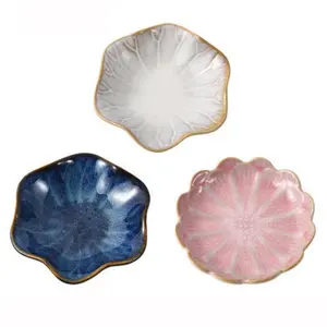 Plat à goût en céramique en forme <span class=keywords><strong>de</strong></span> fleur Soucoupe en porcelaine Petite assiette Mini sauce <span class=keywords><strong>soja</strong></span> Assaisonnement Vaisselle Fournitures <span class=keywords><strong>de</strong></span> cuisine - Product Image 5
