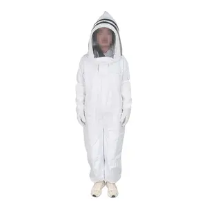 Beekeeping Suit with Veil Hood and zipper Fully Body Durable Beekeeper Suite with XXXL Size Bee Suit